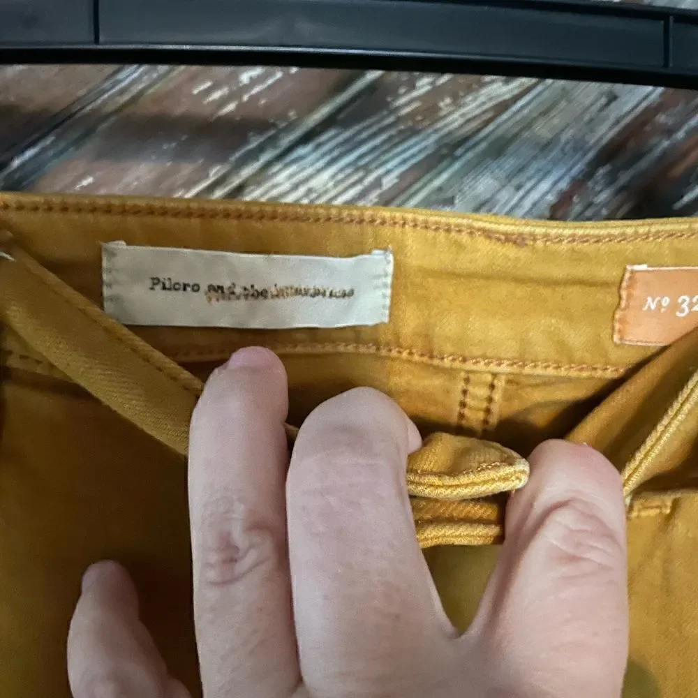 Pilcro & the Letterpress mustard color jeans